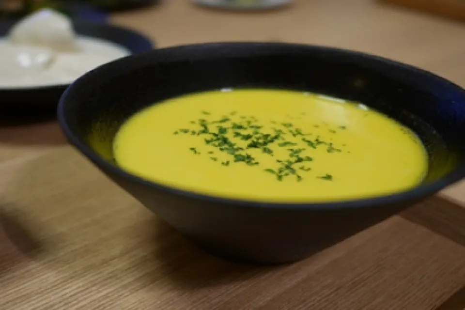 昆布だしのかぼちゃポタージュ